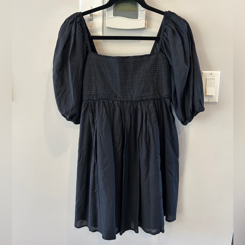 Abercrombie + Fitch Emerson Cotton Blend Black Dress - Picture 3 of 8